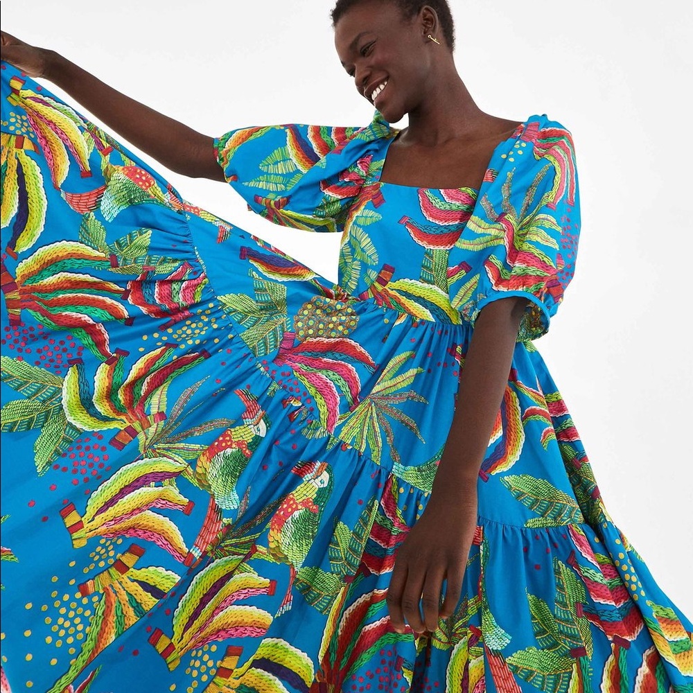 Tropical FARM maxi dress size L